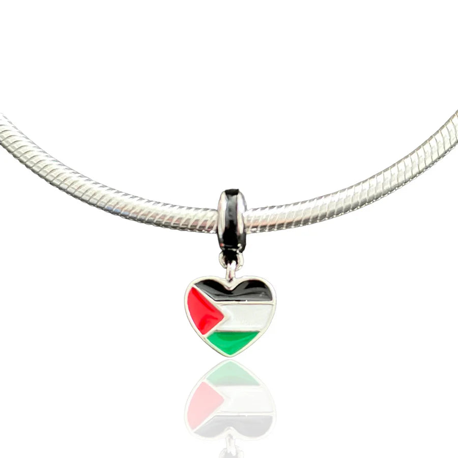 Limited stock: STERLING SILVER I LOVE PALESTINE CHARM