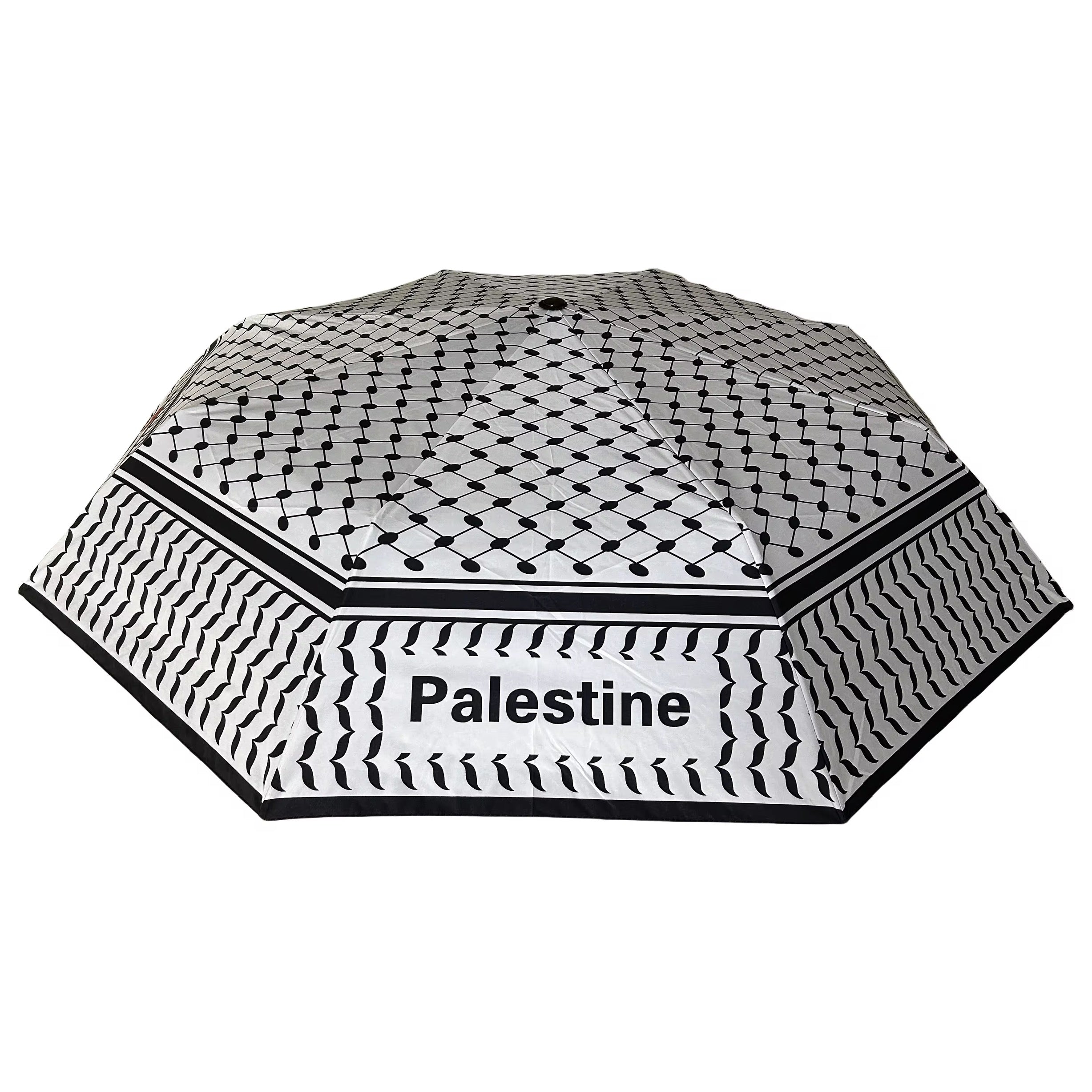 Palestine Flag & Kuffiya Pattern Umbrella – Automatic Open