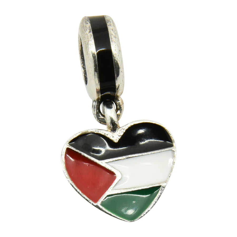 Limited stock: STERLING SILVER I LOVE PALESTINE CHARM