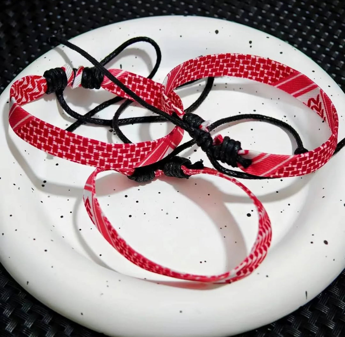 Palestinian Kuffiya Pattern Bracelet – Adjustable size