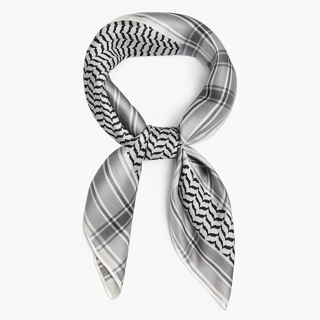 Kuffiya Silk like Statement Scarf
